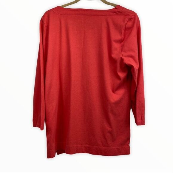 Talbots Peach Round Neck Top Size Medium - Picture 2 of 6